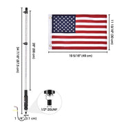 TheLAShop 3ft Lighted Flag Pole RGB with Remote 2ct/PK Image