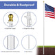 TheLAShop 10ft Flagpole Kit for House Yard Aluminum Sectional Poles Image