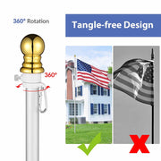 TheLAShop 10ft Flagpole Kit for House Yard Aluminum Sectional Poles Image