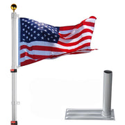 TheLAShop Telescoping Flagpole with Tire Mount (20ft,25ft,30ft Options) Image