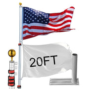 TheLAShop Telescoping Flagpole with Tire Mount (20ft,25ft,30ft Options), 20ft Image