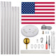 TheLAShop 25ft Sectional Flagpole Kit with Light Solar Powered Image