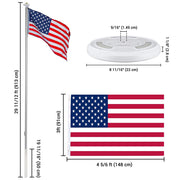 TheLAShop 30ft Sectional Flagpole Kit with Light Solar Powered Image