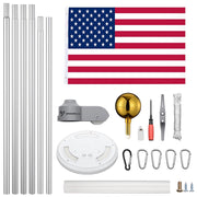 TheLAShop 30ft Sectional Flagpole Kit with Light Solar Powered Image