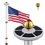 TheLAShop 25ft Telescoping Flagpole Kit with Light Solar Powered Image