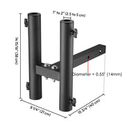 TheLAShop 2" Receiver Hitch Dual Flag Pole Holder for 1" to 2" Poles Image