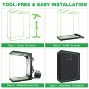 TheLAShop Hydroponic Mylar Reflective Grow Tent 5x2.7x6.7ft Image