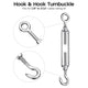 TheLAShop M6 Hook & Eye Turnbuckle 6pcs Duty Wire Rope Tension Image