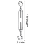 TheLAShop M6 Hook & Eye Turnbuckle 6pcs Duty Wire Rope Tension Image