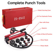 TheLAShop 10 ton Hydraulic Metal Hole Punch Press Driver Kit Tool Set Image