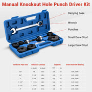 TheLAShop 6 Ton Metal Hole Punch with 6 Knockout Set (1/2" to 2") Image