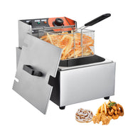 TheLAShop Deep Fryer Commercial 8L/2.2Gal Oil Single Basket 2500W Image