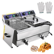 TheLAShop Deep Fryer w/ Oil Drain Timer Comml. Dual Basket 6.2Gal, 3000W Image