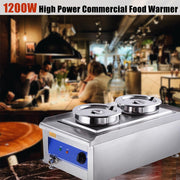 TheLAShop 14 Qt. Food Warmer for Soup Buffet Dual Pots with Drain Image