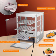 TheLAShop 3 Tier Food Warmer Comml. Countertop Pizza Cabinet 15x15x20 Image