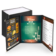 TheLAShop Menu Cover Folder 8.5x11 3-Page 6-View 30ct./PK, Black Image