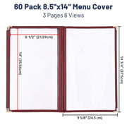 TheLAShop 8-1/2"x14" Menu Covers Plastic Menu Holders 6 View 60ct/pk Image