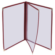 TheLAShop 8-1/2"x14" Clear Restaurant Menu Cover Folder 6 View 30ct/pk, Red Image