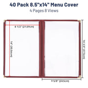 TheLAShop 8-1/2"x14" Menu Covers Plastic Menu Holders 8 View 40ct/pk Image