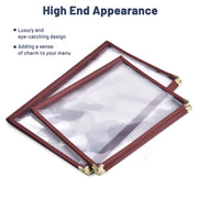 TheLAShop 8-1/2"x11" Clear Restaurant Menu Cover Folder 8 View 20ct/pk Image