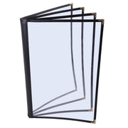 TheLAShop 8-1/2"x11" Clear Restaurant Menu Cover Folder 8 View 20ct/pk, Black Image