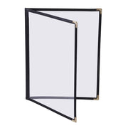 TheLAShop 8-1/2"x11" Clear Restaurant Menu Cover Folder Double 30ct/pk, Black Image