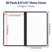 TheLAShop 8-1/2"x14" Clear Restaurant Menu Cover Folder Double 30ct/pk Image