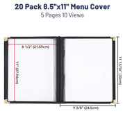 TheLAShop 8-1/2"x11" Clear Restaurant Menu Cover Folder 10 View 20ct/pk Image