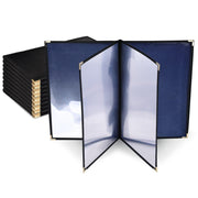 TheLAShop 8-1/2x14 PU Leather Menu Cover + PVC Holders 6-View 10ct/pk Image