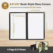 TheLAShop 8-1/2x14 PU Leather Menu Cover + PVC Holders 6-View 10ct/pk Image