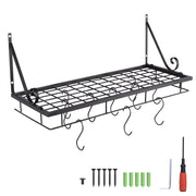 TheLAShop Wall Pots and Pans Rack Hanger w/ 10 Hooks Image