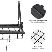 TheLAShop Wall Pots and Pans Rack Hanger w/ 10 Hooks Image