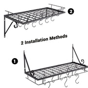 TheLAShop Wall Pots and Pans Rack Hanger w/ 10 Hooks Image