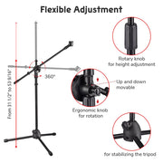 TheLAShop Mic Stand Boom Arm Adjustable Height 2'8" to 5'11" Image