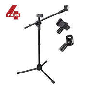 TheLAShop Mic Stand Boom Arm Dual Mic Mounts Height 2'8" to 5'11", 4ct/pack Image