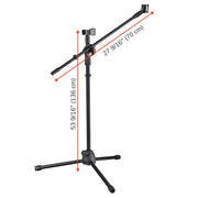 TheLAShop Mic Stand Boom Arm Dual Mic Mounts Height 2'8" to 5'11" Image