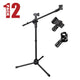 TheLAShop Mic Stand Boom Arm Dual Mic Mounts Height 2'8" to 5'11", 12ct/pack Image