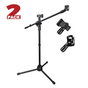 TheLAShop Mic Stand Boom Arm Dual Mic Mounts Height 2'8" to 5'11", 2ct/pack Image