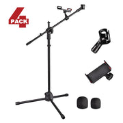 TheLAShop Mic Stand Boom Arm Mic Clip & Phone Holder Height 2'8" to 5'11", 4ct/pack Image