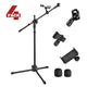 TheLAShop Mic Stand Boom Arm Dual Mic Mounts & Phone Holder 2'8" to 5'11"H, 4ct/pack Image