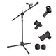 TheLAShop Mic Stand Boom Arm Dual Mic Mounts & Phone Holder 2'8" to 5'11"H Image