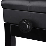 TheLAShop Adjustable Piano Bench with Storage, Black Image