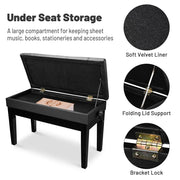 TheLAShop Piano Bench with Storage Adjustable Duet Seat Image