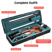 TheLAShop BV200A 4/4 Full Size Maple Wood Student Violin with Bow Case Image