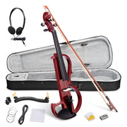 TheLAShop Full Size Electric Violin with Bow Headphone Case & Rosin Image