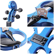 TheLAShop 4/4 Full Size Maple Silent Electric Violin Headphone Set w/ Case Image