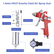 TheLAShop 1.4mm HVLP Spray Auto Paint 1L Gavity Feed Sprayer Image