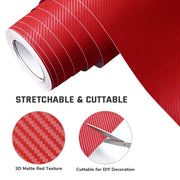 TheLAShop Red Carbon Fiber Wrap 98ft x 5ft 3D Car Vinyl Sticker Roll Image