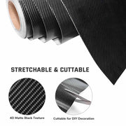 TheLAShop Carbon Fiber Wrap 100ft x 5ft 4D Vinyl Car Wrap Roll Black Image