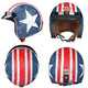 TheLAShop DOT Open Face Helmet with Visor American Flag Image